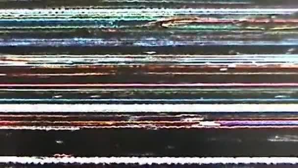 Glitch Overlay Vhs Noise Texture Video Damage Orange Blue Black — Stock Video