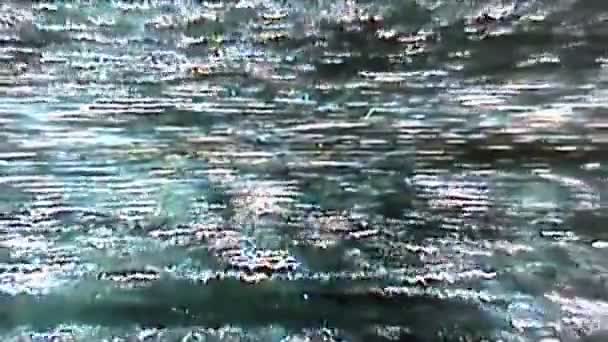 Vhs Glitch Textuur Statisch Geluid Overlay Oude Videoband Defect Blauw — Stockvideo