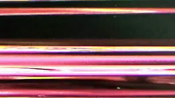 Analoge Glitch Textur Statisches Rauschen Überlagert Matrixschäden Rosa Orange Schwarz — Stockvideo