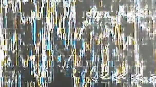 Vhs Glitch Defect Noise Texture Overlay Damaged Video Transition Effect — Stok video