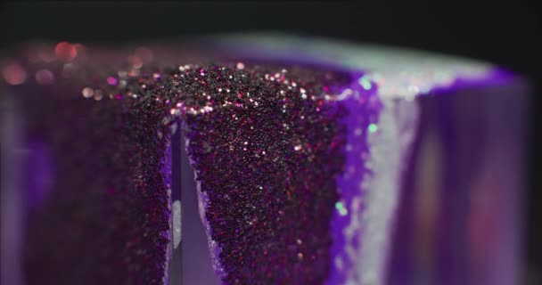 Sequin Background Glitter Fluid Drip Bokeh Glow Shiny Sand Texture — Wideo stockowe