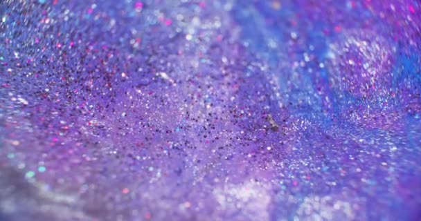 Glitter Texture Blur Sequin Background Galaxy Stardust Defocused Neon Purple — Stockvideo