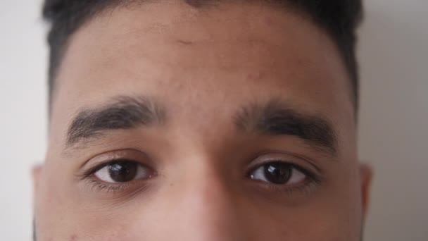 Sad Eyes Soul Reflection Despair Pain Grief Cropped Closeup Man — Video Stock