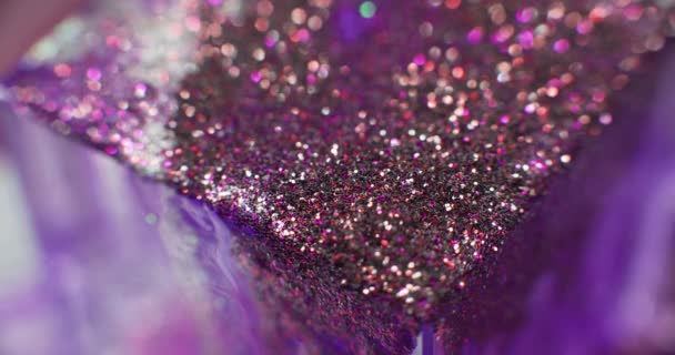 Bokeh Light Background Glitter Cube Sparkling Sequin Texture Defocused Neon — Wideo stockowe