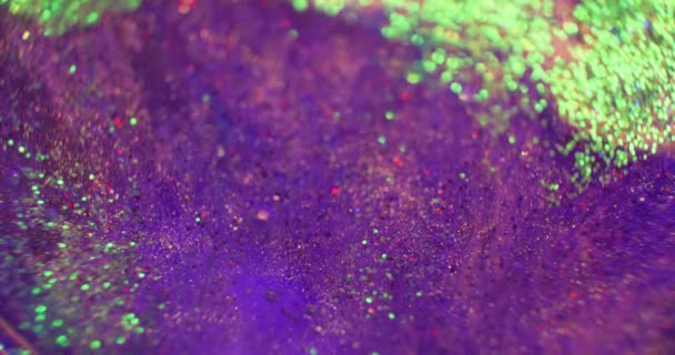 Bokeh Light Background Glitter Ink Flow Magic Firework Defocused Neon — Stockvideo