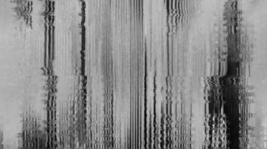 Analog glitch texture. Noise overlay. Computer virus. System error. Black white fuzzy stripes encryption distortion gray rough abstract background.