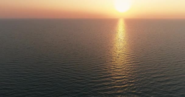 Západ Slunce Letecký Záběr Inspirace Přírody Klidné Panorama Přímořských Oblastí — Stock video