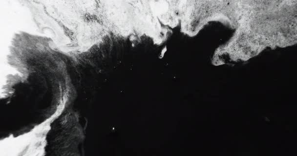 Ink Water Spill Transition Overlay Dirt Flow Motion Black Paint — ストック動画