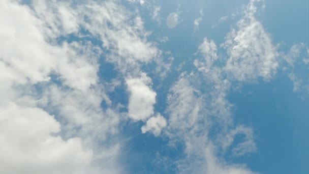 Dreamful Sky Aerial View Tranquil Mind Clear Blue Heaven White — Vídeo de stock