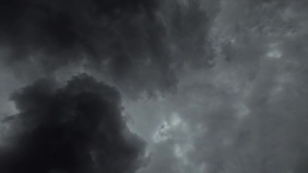 Cloudy Sky Thundery Weather Gloomy Day Misty View Dark Gray — Stock videók