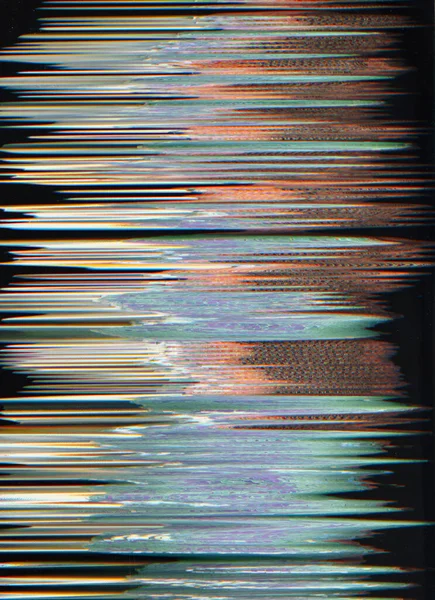 Glitch Noise Background Digital Artifacts Screen Damage Red Blue Orange — Fotografia de Stock