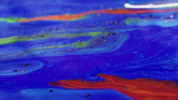 Fluid Painting Magic Colors Creative Design Bright Red Liquid Stream — ストック動画