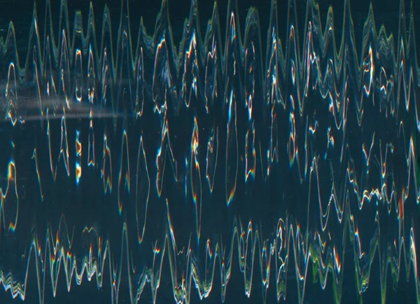 Glitch Noise Overlay Old Film Texture Analog Distortion Neon Blue — Stockfoto