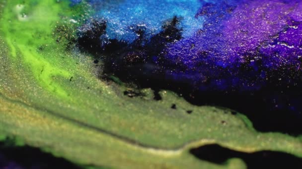 Sparkling Fluid Mix Glitter Ink Flow Fantasy Aquarium Blur Neon — Wideo stockowe