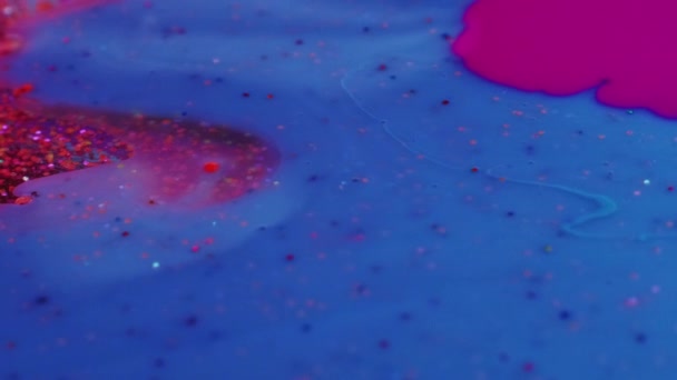 Fluid Magic Creative Art Abstract Painting Purple Stream Liquid Paint — 图库视频影像