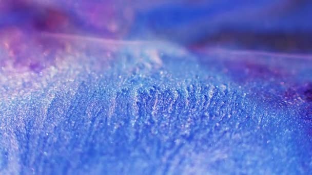 Bokeh Glitter Background Sparkling Ink Fantasy Waterfall Defocused Neon Blue — Stock video