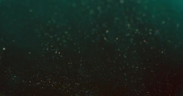 Bokeh Sparks Overlay Blur Circles Texture Glitter Floating Defocused Teal — Video Stock