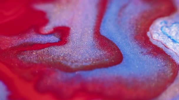 Color Glitter Background Ink Mix Flow Marble Texture Blur Contrast — Vídeo de Stock