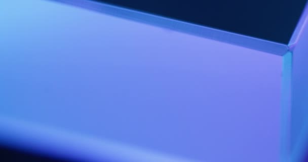 Neon Glow Motion Futuristic Background Geometric Figure Defocused Tranquil Blue — Stock video