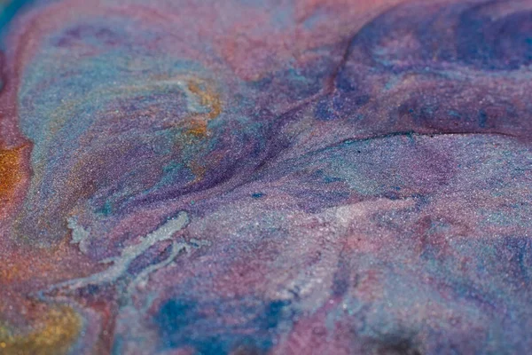 Painting Relax Fluid Magic Creative Art Blue Purple Fluid Paint — Photo