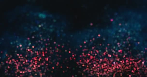 Bokeh Sparks Particles Background Firework Glow Defocused Blue Red Color — ストック動画