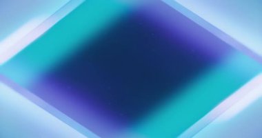 Neon light abstract background. Color glow frame. Technology presentation. Defocused blue purple rays copy space for text. Seamless loop rotation. Shot on RED Cinema camera.