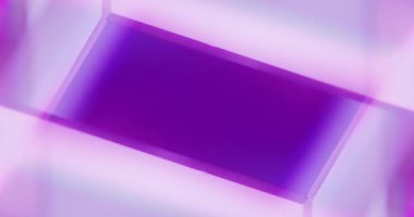 Neon light reflection. Glowing geometric background. Defocused purple pink color illumination abstract free space for text. Seamless loop rotation. Shot on RED Cinema camera.