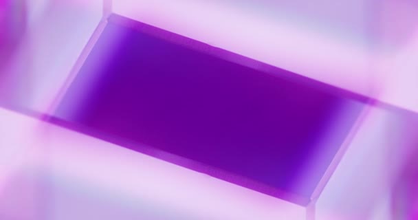 Neon Light Reflection Glowing Geometric Background Defocused Purple Pink Color — 图库视频影像