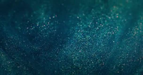 Bokeh Glitter Swirl Particles Background Blur Circles Motion Defocused Blue — Video Stock