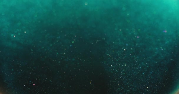 Боке Світлий Фон Блиск Розмивання Бульбашки Плавають Воді Дефокусовані Зелено — стокове відео
