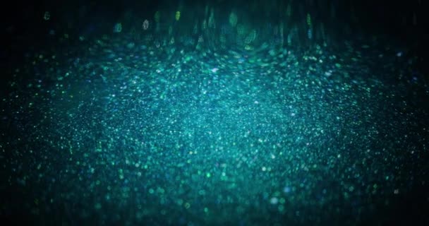 Glitter Texture Background Blur Particles Light Flare Defocused Fluorescent Blue — Video Stock