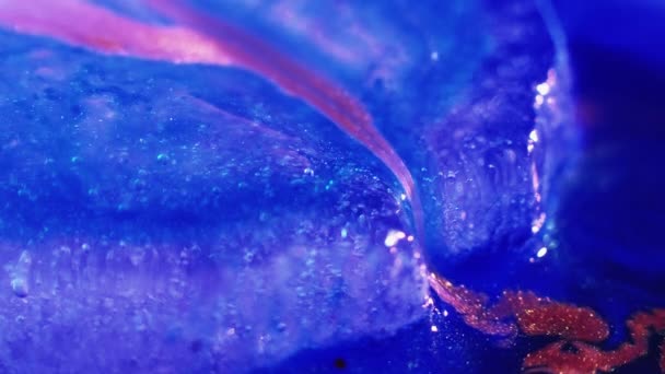 Arte Pintura Criativa Macro Shot Superfície Textura Gelo Líquido Rosa — Vídeo de Stock