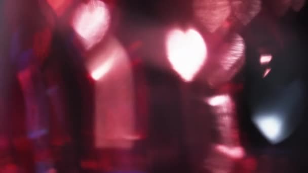 Romantik Örtüşme Lens Fişeği Sevgililer Günü Dekorasyon Işığı Aşk Süsü — Stok video