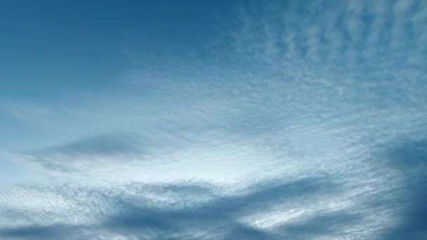 天空自由美丽的空中景观 自然之美晴朗的蓝天 白云铺满 缓缓飞去 — 图库视频影像