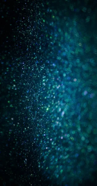 Bokeh Işık Parçacıkları Parlak Pankart Bulanık Kabarcıklar Odaklanmamış Mavi Floresan — Stok fotoğraf