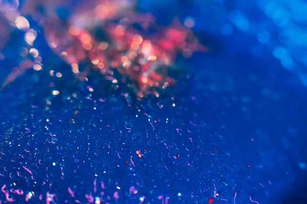 Creative Paint Art Macro Bokeh Textured Surface Blue Sparkling Melting — Stock Photo, Image