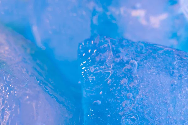 Permafrost Melting Glacier Creative Blue Ice Background Macro Texture Shot — Fotografia de Stock