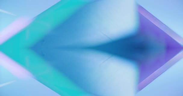 Luz Neon Fundo Geométrico Abstrato Desfocado Fluorescente Azul Cor Roxa — Vídeo de Stock