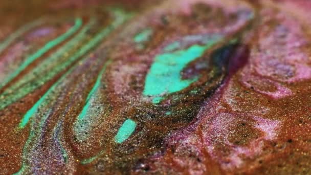 抽象画 丙烯酸魔法 创意艺术 桃蓝水混合颜料 — 图库视频影像