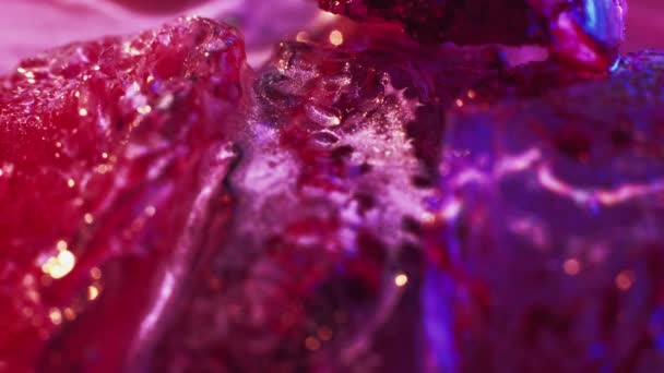 Peinture Abstraite Magie Scintillante Art Créatif Mélange Liquide Rose Pourpre — Video