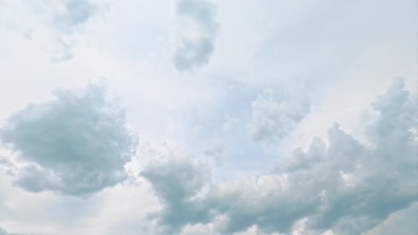 Cloudy Sky Weather Change Aerial View White Dense Fluffy Clouds — Stockvideo
