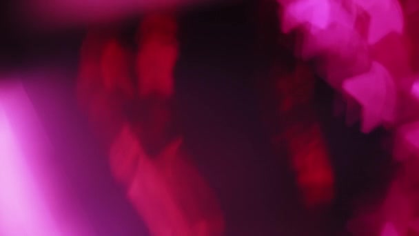 Накладання Світлового Спалаху Текстура Неонових Зірок Нічні Плями Сяють Дефокусований — стокове відео