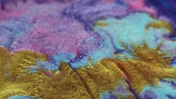 Glitter Art Diseño Abstracto Fondo Colorido Pintura Cyan Azul Púrpura — Vídeos de Stock