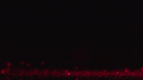Třpytivé Pozadí Deště Bokeh Light Rozmazané Slavnostní Jiskry Rozostřená Neonová — Stock video