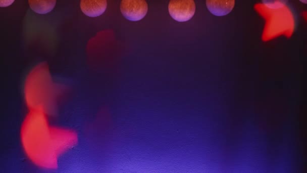 Quadro Luz Néon Brilho Cor Azul Decoração Festiva Ornamento Noite — Vídeo de Stock
