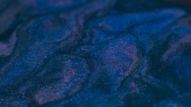 Soyut resim. Akrilik büyüsü. Yaratıcı sanat. Mavi siyah mermer sıvı boya karışımı