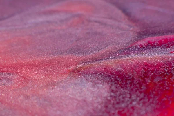 Tusz Płynny Wielokolorowe Tło Brokatu Fioletowe Różowe Farby Mieszają — Zdjęcie stockowe