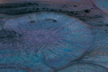 Parıldayan sanat. Soyut tasarım. Renkli boya arka planı. Kirli mavi renk karışımı.