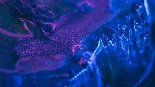 Blue Paints Melting Ice Flowing Liquid Inks Nature Glacier Creative — Foto Stock
