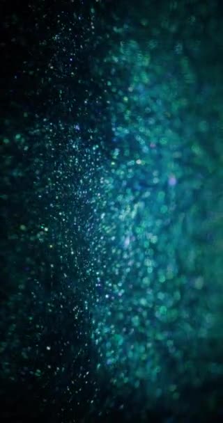 Блёстки Цвета Боке Фон Частиц Туманность Галактики Ослабленные Флуоресцентно Синие — стоковое видео